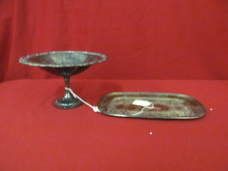 lot 137 image: vintage compote, jewelry tray