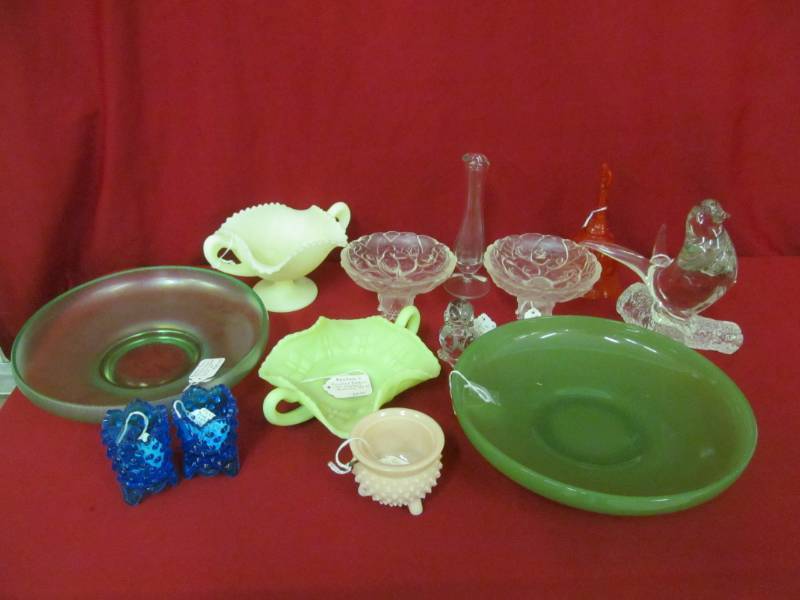 lot 143 image: Fenton  clear and colored Glassware