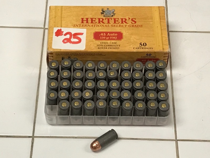 lot 25 image: (50) Rounds Herters .45-Auto