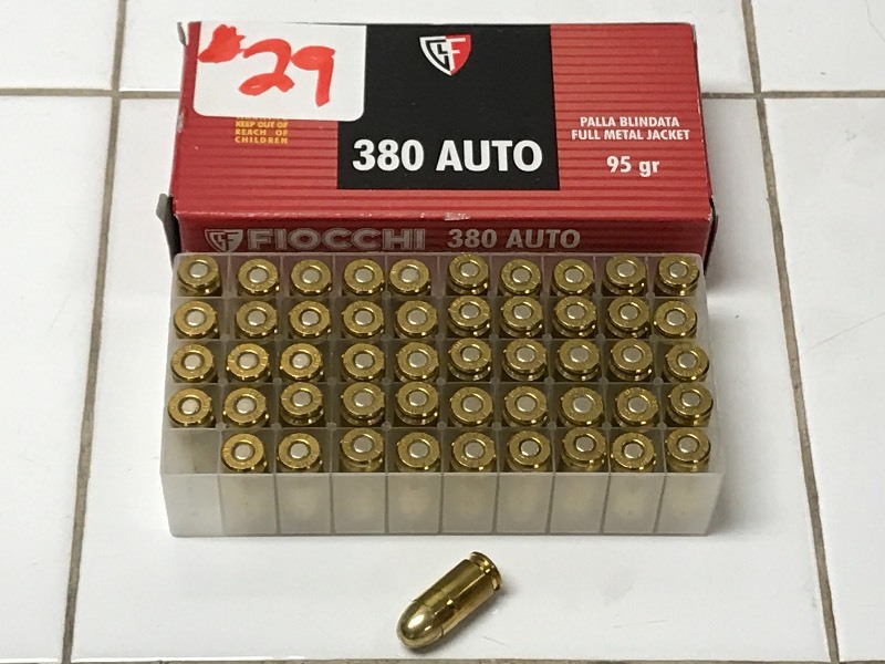 lot 29 image: (50) Rounds Fiocchi .380-Auto
