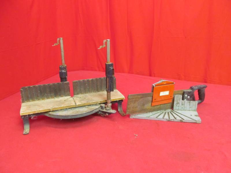 lot 34 image: vintage miter boxes, miter saw