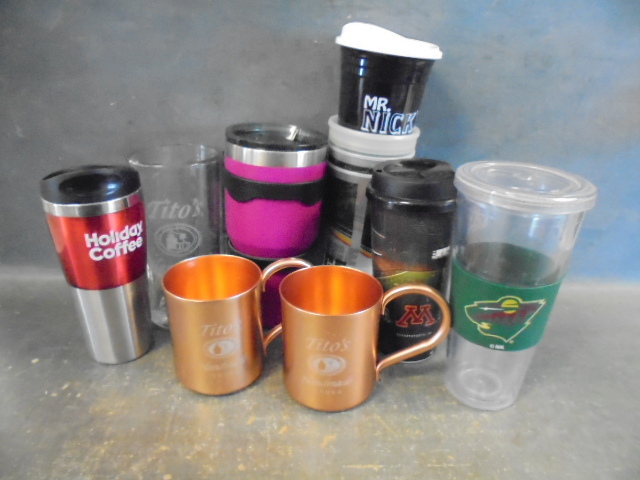 lot 67 image: Insulated cups, Glass Mug and More