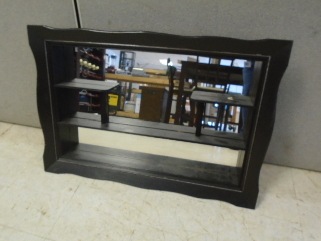 lot 10 image: Framed Mirror with Shelves