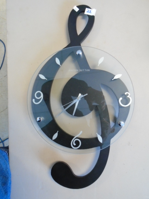 lot 22 image: Ashton Sutton G Clef Wall Clock