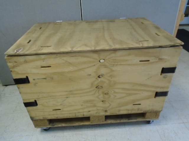 lot 101 image: Wooden Box on Casters