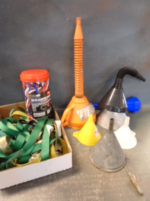 lot 113 image: Ratchet Straps, Bungees and Funnels