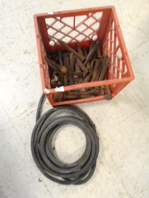 lot 119 image: Rail Road Spikes and Electrical cable
