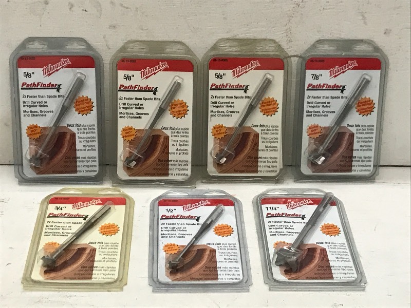 lot 28 image: (7) Milwaukee Pathfinder Bits