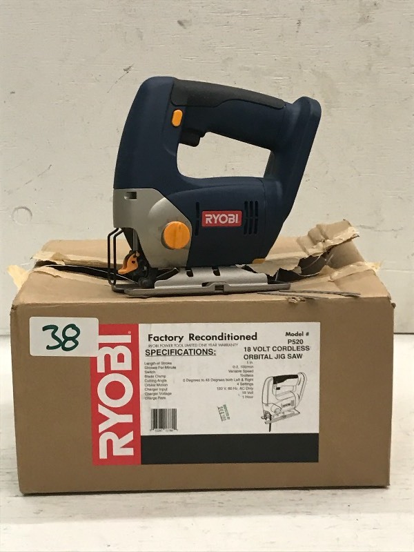 lot 38 image: Ryobi Cordless Orbital Jig-Saw