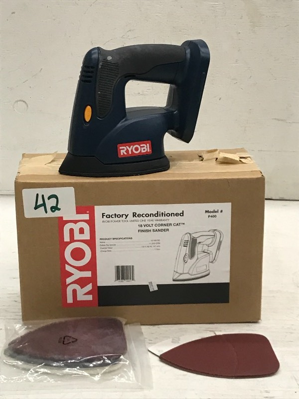 lot 42 image: Ryobi Cordless Finish Sander