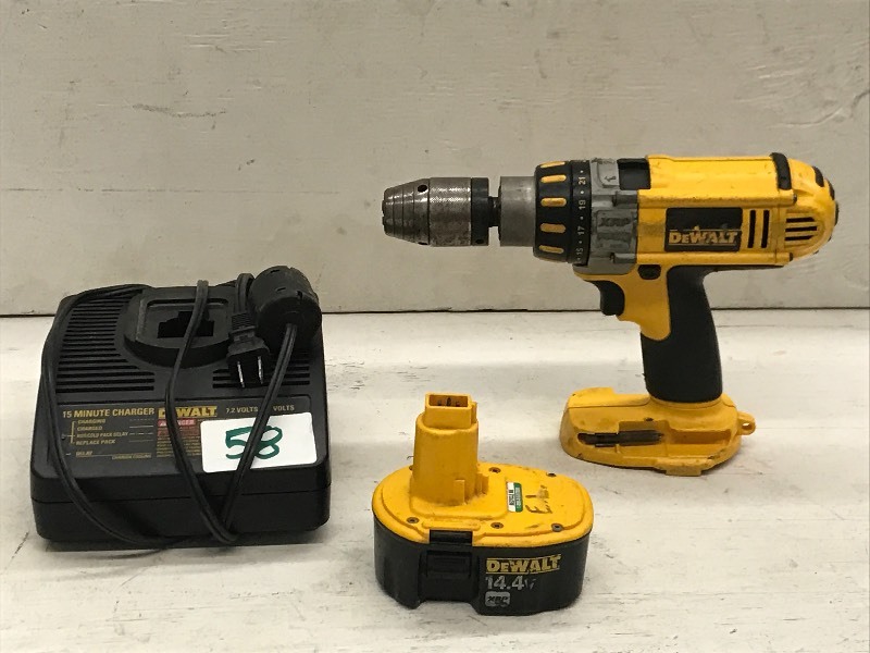 lot 58 image: DeWalt Cordless Hammer Drill Set