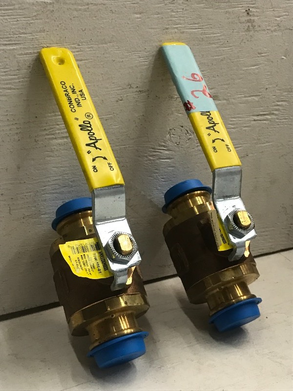 lot 26 image: (2) Apollo 1 14 Bronze Ball Valve...