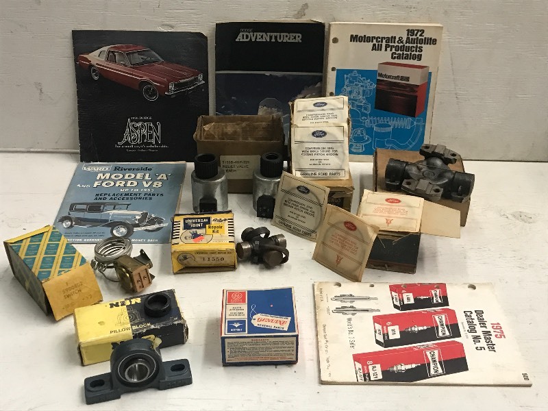 lot 31 image: Box of Misc Ford and Car Parts w...