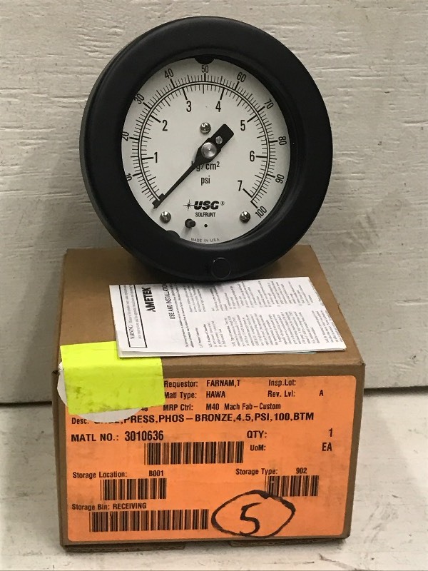 lot 83 image: (1) New Ametek USG Gauge, 0-100 KG...