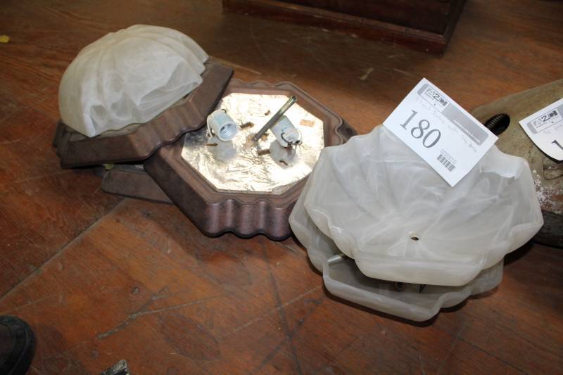 lot 180 image: Light Fixtures with Glass Dome Covers