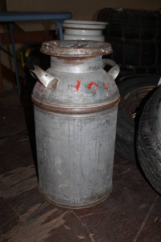 lot 163 image: Metal Milk Can with Lid