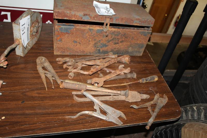lot 156 image: Old Tools - Wrenches, Pliers, And More