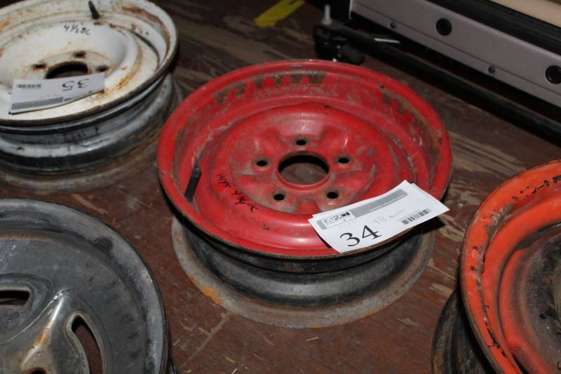 lot 34 image: 14x5 inch 4.75in. Bolt 5-Lug 14in. Steel Wheels