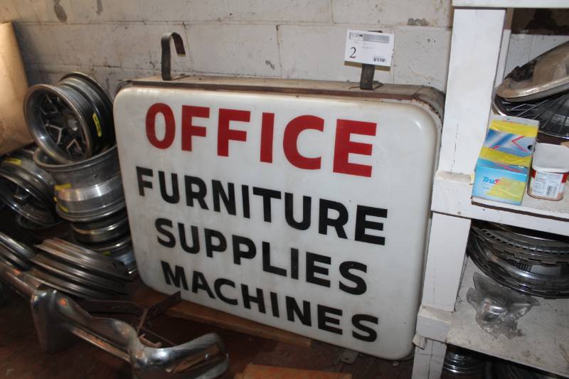 lot 2 image: Office Furniture Supplies Machines Electric Office Sign