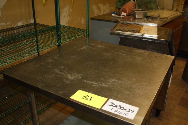 lot 31 image: Stainless Table with 1 Shelf