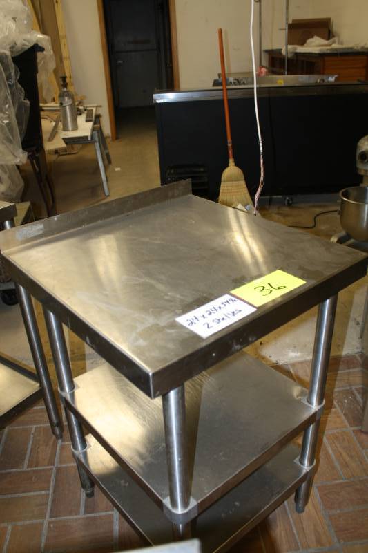 lot 36 image: Stainless Table with 2 Shelves