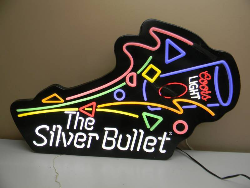 silver bullet neon sign