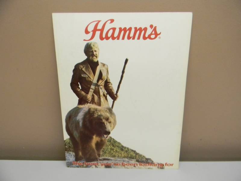 lot 32 image: VINTAGE HAMMS BEER ADVERTISING SIGN - HAMMS BEER MAN WITH BEAR - SEE PICTURES