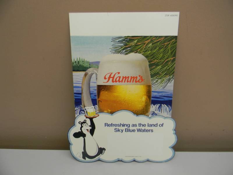 lot 33 image: VINTAGE HAMMS BEER ADVERTISING SIGN - BEAR, SKY BLUE WATERS - SEE PICTURES