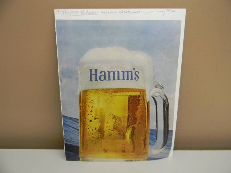 lot 34 image: VINTAGE HAMMS BEER ADVERTISING MAGAZINE AD - SEE PICTURES