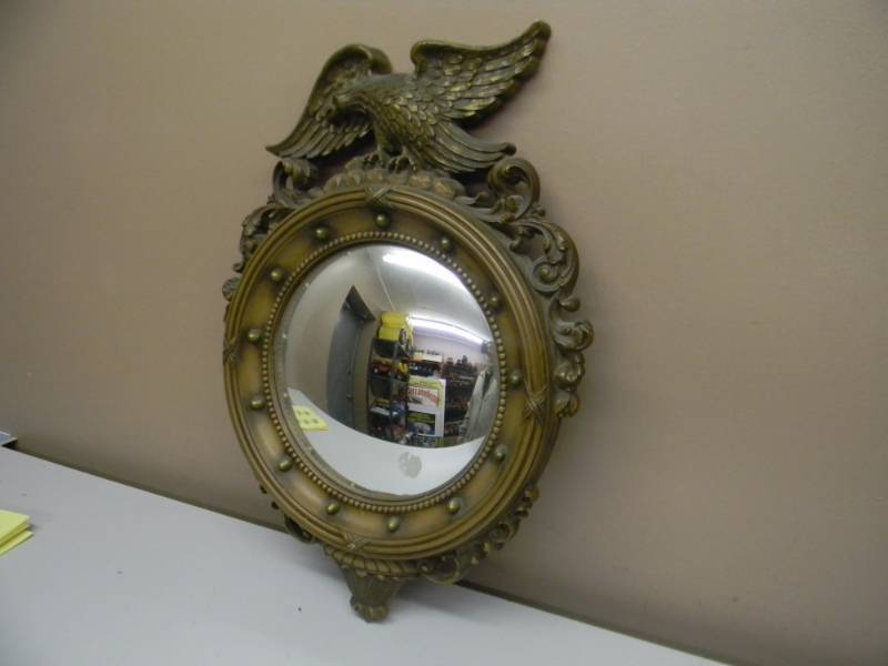 lot 44 image: VINTAGE AMERICAN EAGLE PORT HOLE MIRROR SIGN - COOL PIECE - SEE PICTURES