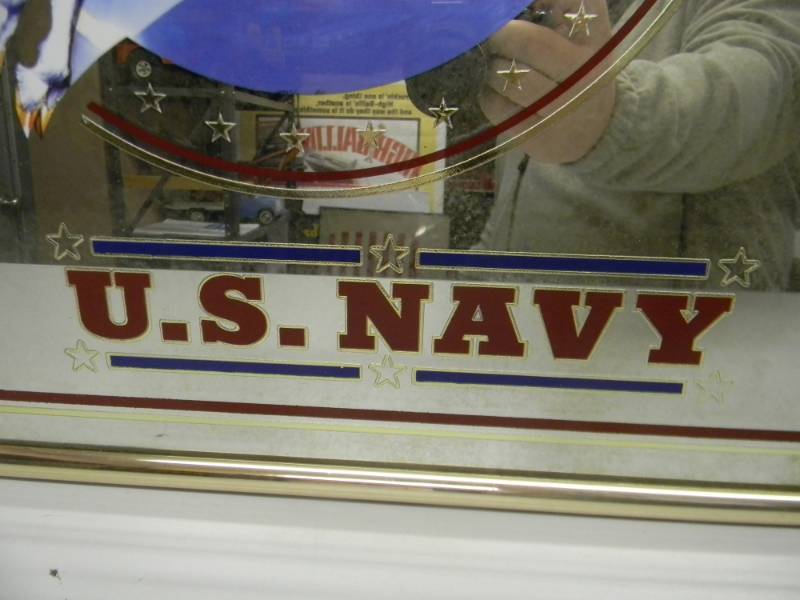BUDWEISER SALUTES US NAVY MIRROR SIGN APPROX 22 BY 24 SEE 