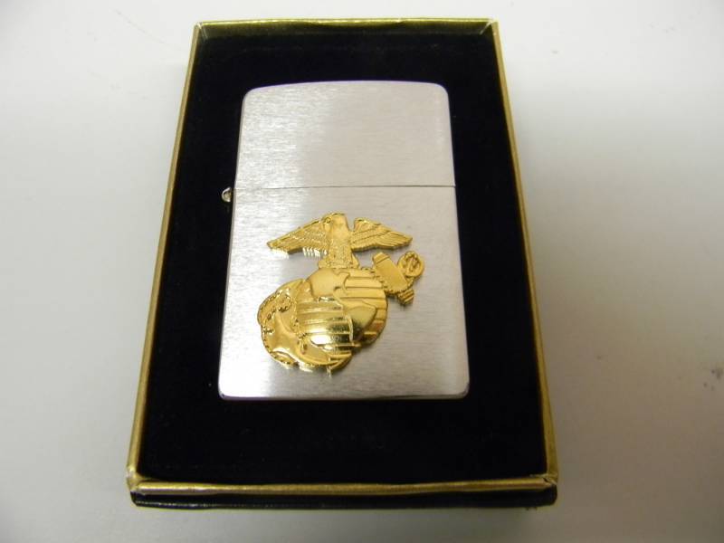 lot 53 image: NOS STILL IN THE BOX FROM GOLD MARINES ZIPPO LIGHTER - SEE PICTURES