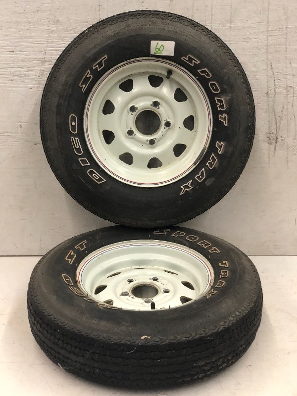 lot 60 image: (2) 13 Trailer Wheels & Tires
