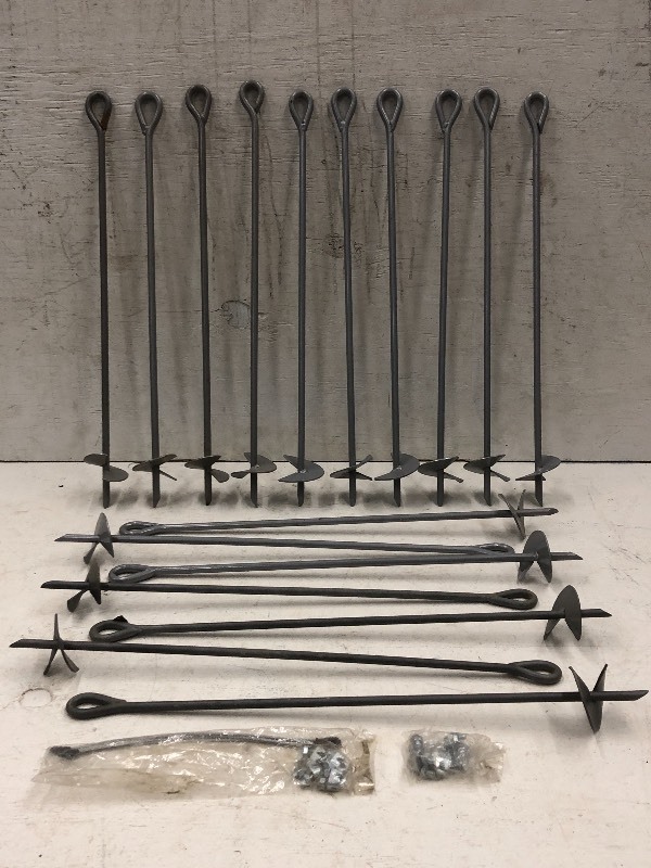 lot 87 image: Assorted 30 Auger-Style Ground Anchors