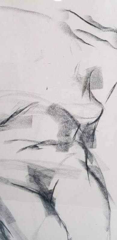 lot 46 image: Original 1950s Les Anderson Mid Century Charcoal Nude Drawing 