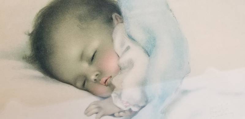 lot 52 image: Framed A Little Bit of Heaven Lithograph By Bessie Pease Gutmann 