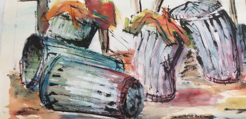 lot 57 image: Original 1960s Mid Century Les Anderson Watercolor