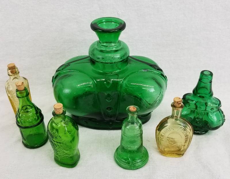 lot 80 image: Antique Glass Bottles Depression Glass
