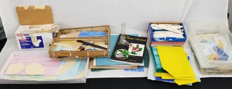 lot 86 image: Lot of Raw sheets of Stained, Slag, etc. Glass Sheets