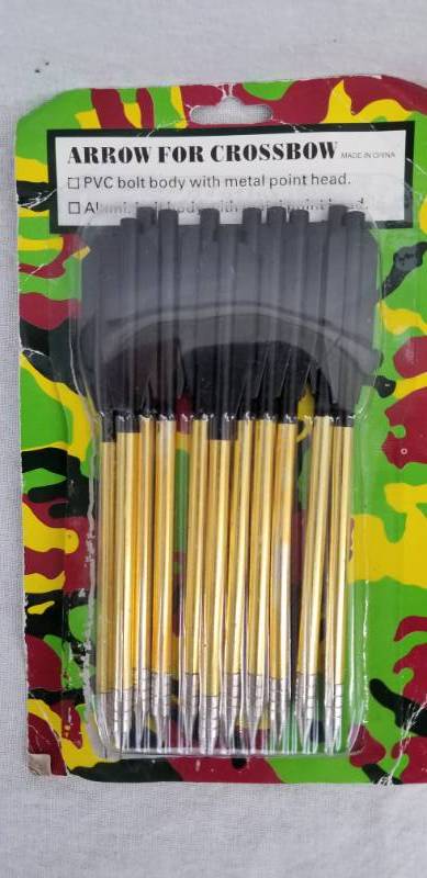 lot 108 image: Lot of Slingshots, Wrist Rocket, Steel and Stone Shot and Crossbow Arrows 