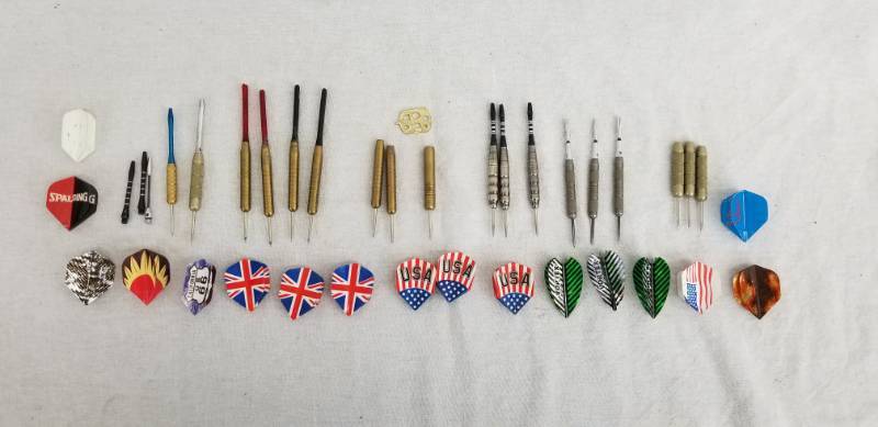 lot 109 image: Lot of Darts, Pool Cues and Accessories