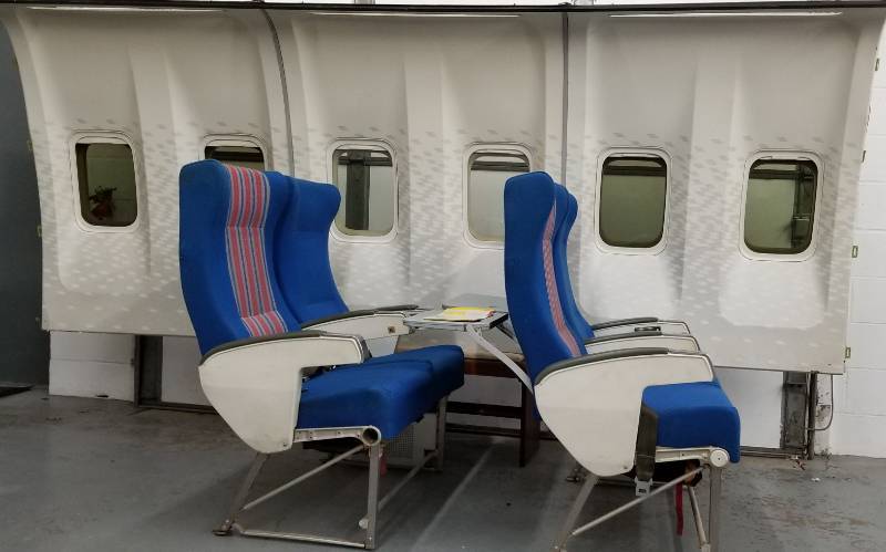 lot 150 image: Vintage Northwest Airlines DC9 Cabin Wall and 2 Pairs of Seats