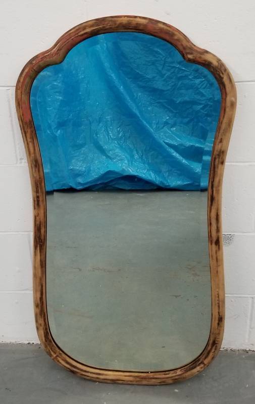 lot 135 image: Antique Wood Framed Mirror