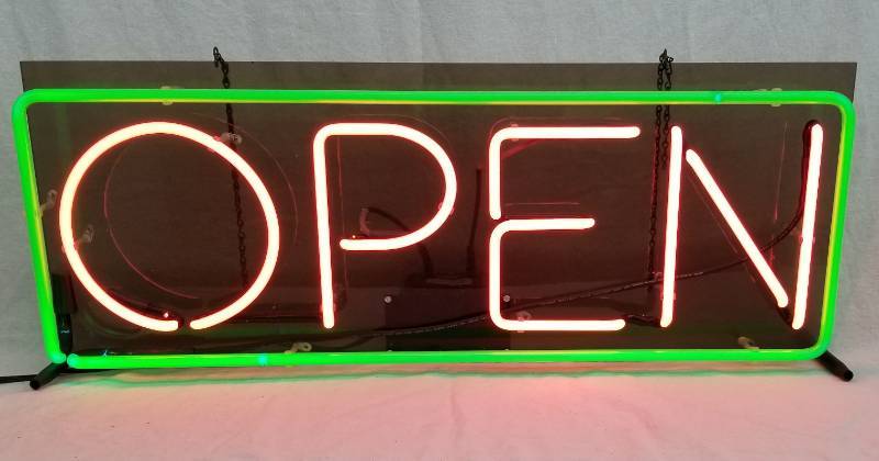 lot 139 image: Large Neon Light Open Sign