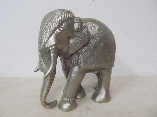 lot 11 image: Vintage Steel Elephant Statue
