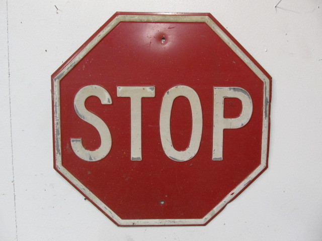 lot 45 image: Vintage Embossed Steel Stop Sign