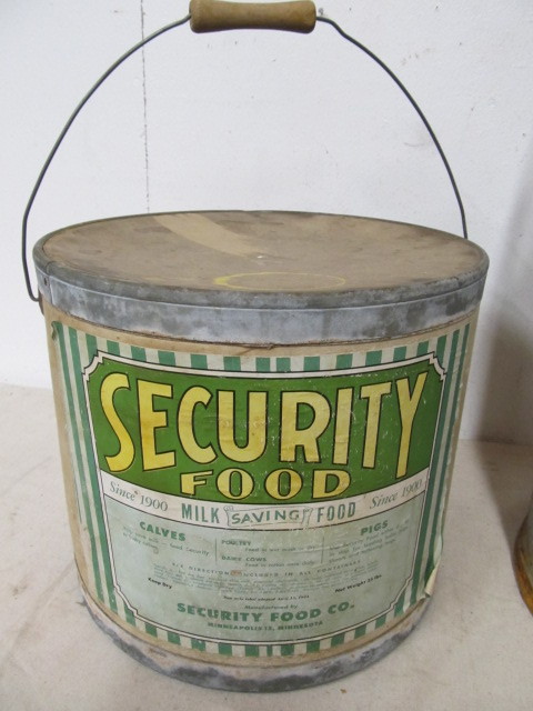 lot 66 image: Vintage Turtle Lake Creamery CO-OP Milk Can & Advertising Bucket