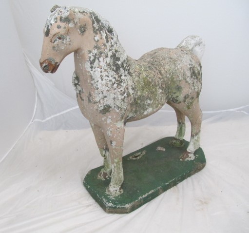 lot 67 image: Old Vintage Cement Horse Lawn Statue