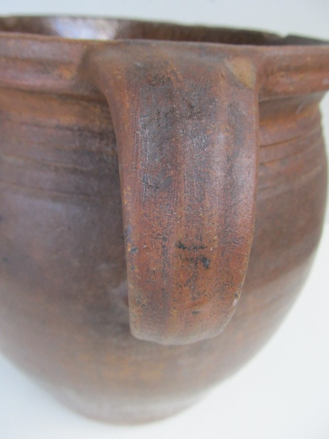 lot 108 image: Antique Earthenware Handled Pot