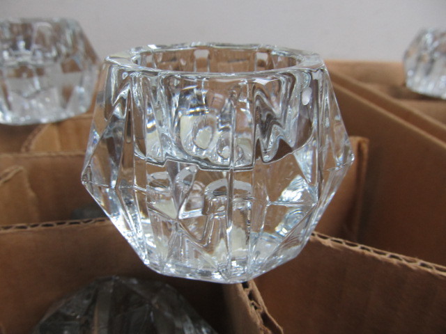 lot 113 image: Approx 48 LIBBEY Heavy Glass Candle Holders - New In Box